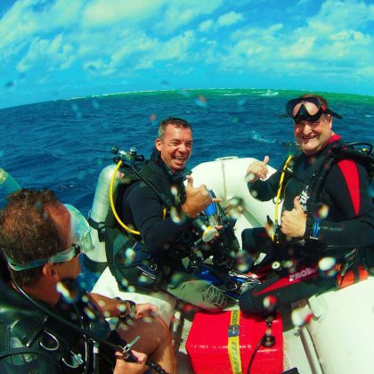 Cairns liveaboard scuba diving - schooling fish on the Great Barrier Reef Queensland
