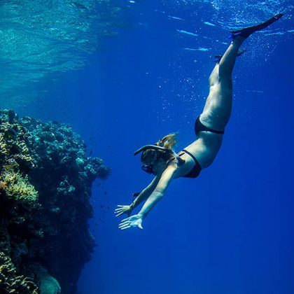 Snorkeller on the Great Barrier Reef
